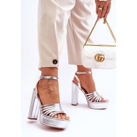 Sandali Su Un Maya Argento Tacco Alto 2