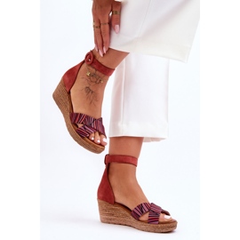 Sandali con zeppa in camoscio Maciejka 04565-44 Rosso 1