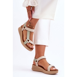 Sandali in Pelle Maciejka L5186-09 Verde-Beige 2
