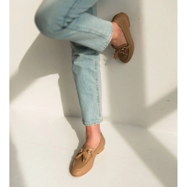 Marco Shoes Mocassini in pelle con frange beige 1