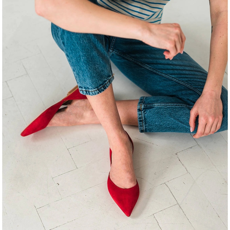 Marco Shoes Ballerine con tacco rosso 1