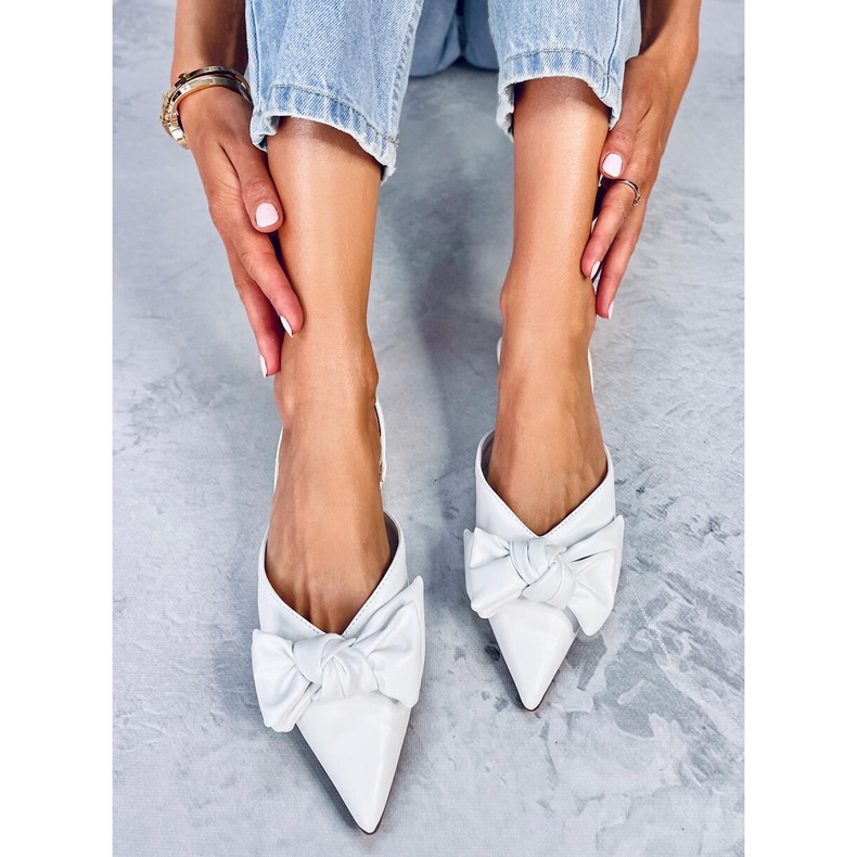 Ballerine con tacco aperto di Loon White bianca 2