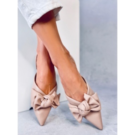 Loon Beige ballerine con tacco aperto 1