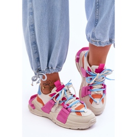 PS1 Scarpe sportive stringate alla moda da donna Beige-Rosa Chillout! 1