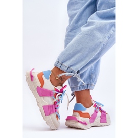 PS1 Scarpe sportive stringate alla moda da donna Beige-Rosa Chillout! 2
