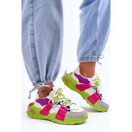 PS1 Scarpe sportive stringate alla moda da donna verde-rosa Chillout! 1
