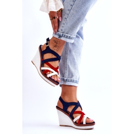 Seastar Sandali con zeppa e cinturini, colore blu navy multicolore 4