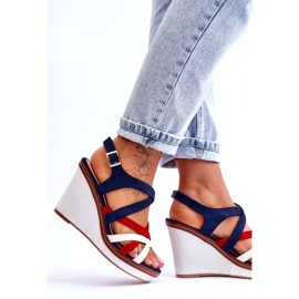 Seastar Sandali con zeppa e cinturini, colore blu navy multicolore 5