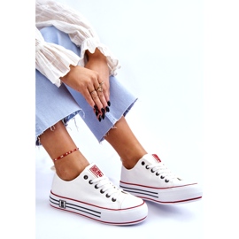 Sneakers da donna in tessuto con plateau Big Star LL274180 Bianche bianca 2