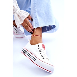 Sneakers da donna in tessuto con plateau Big Star LL274180 Bianche bianca 1