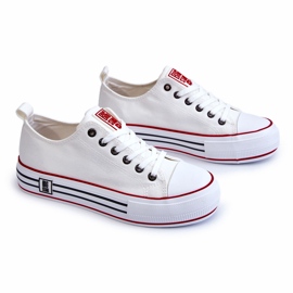 Sneakers da donna in tessuto con plateau Big Star LL274180 Bianche bianco 6