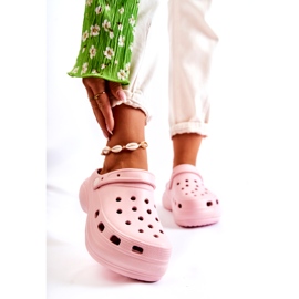 Ciabatte in schiuma da donna Crocs Pink Coline rosa 1