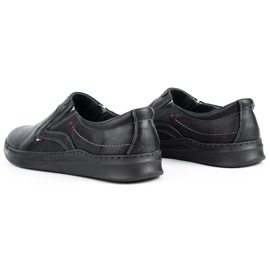Olivier Scarpe slip-on casual da uomo in pelle 284GT, nere nero 4