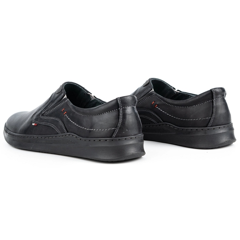 Olivier Scarpe slip-on casual da uomo in pelle 284GT, nere nero 4