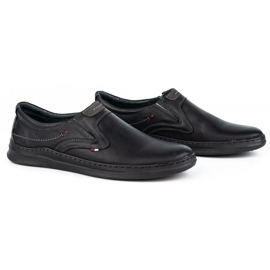 Olivier Scarpe slip-on casual da uomo in pelle 284GT, nere nero 2