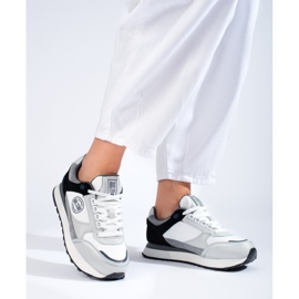 Sneakers da donna bianche e grigie LL274370 Big Star grigio 1