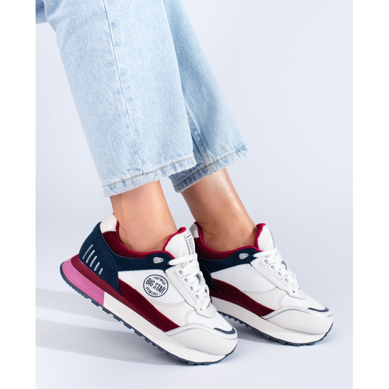 Sneakers bianche da donna sulla piattaforma LL274369 Big Star bianca 1