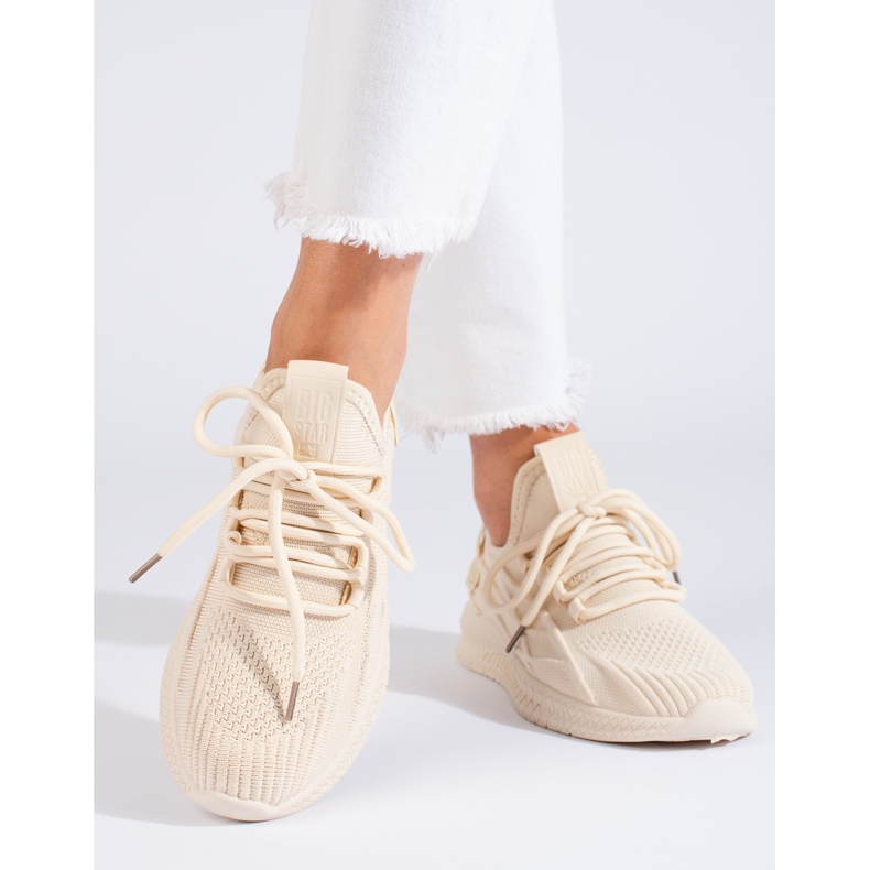 Scarpe sportive beige da donna LL274714 Big Star 1
