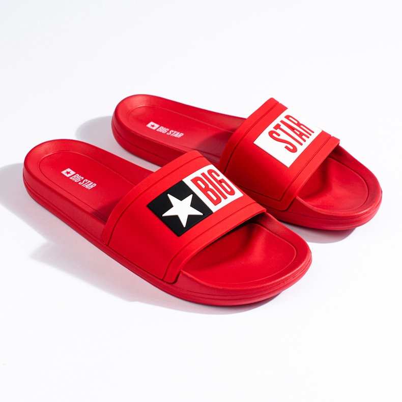 Pantofole rosse da uomo Big Star DD174702 rosso 2