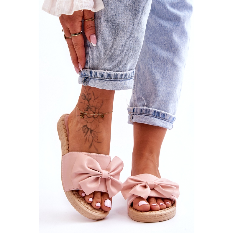 Fashion Pantofole da donna alla moda con fiocco rosa Estera 3