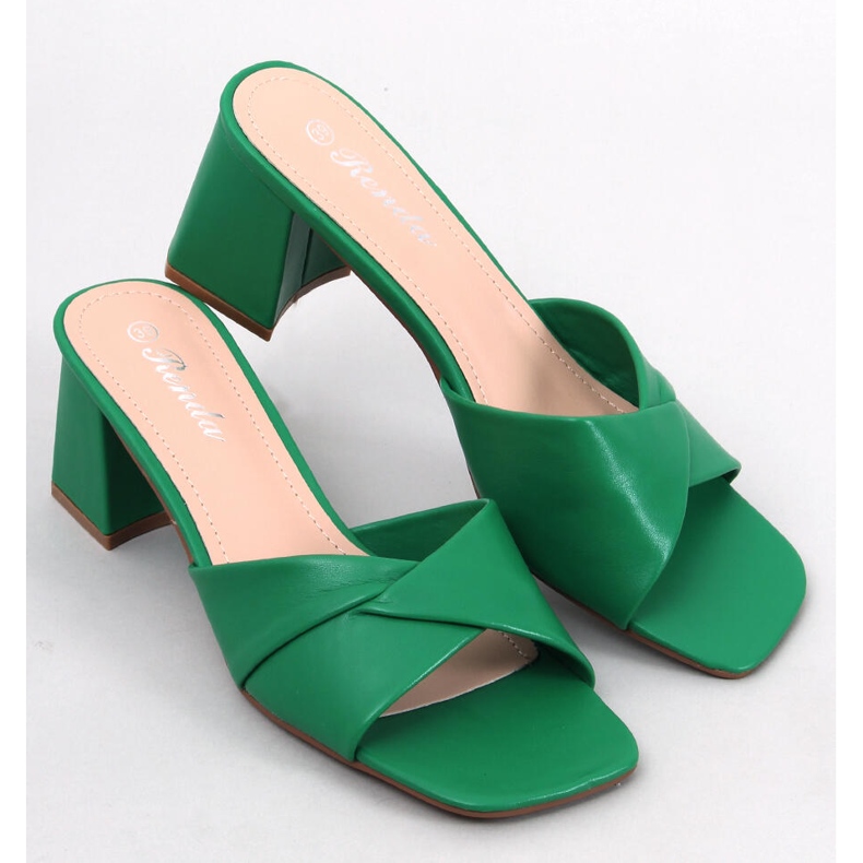Poncia Sandali verdi con tacco basso verde 1