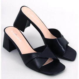 Poncia Sandali neri con tacco basso nero 1