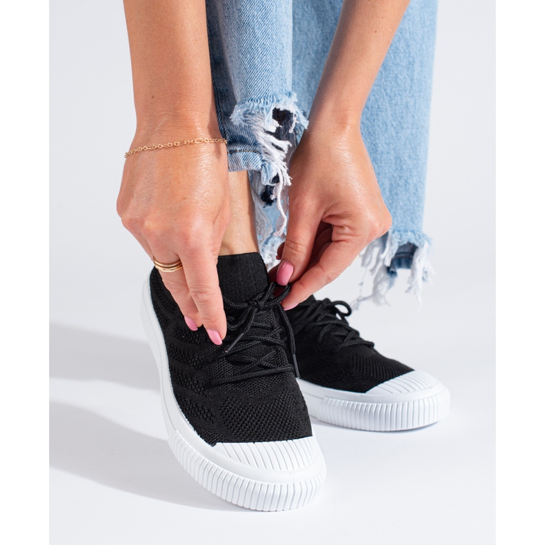 Sneakers Shelovet nere in tessuto da donna nero 1