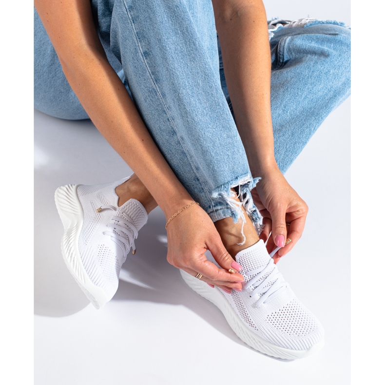 Scarpe sportive da donna in tessuto Shelovet bianco bianca 1