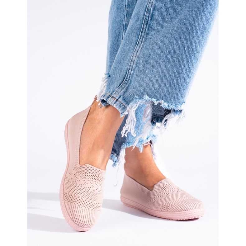 Sneakers slip-on in tessuto da donna Shelovet rosa slip on 1