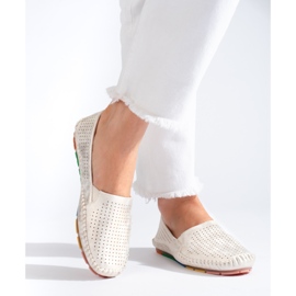 Mocassini slip-on donna traforati Shelovet oro d'oro 1