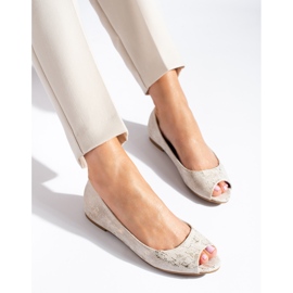 Ballerine open toe da donna Shelovet color oro d'oro 1