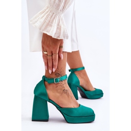 Pompe alla moda su tacchi massicci Sandia verde 2