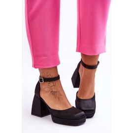 Décolleté alla moda su tacchi massicci Black Sandia nero 2