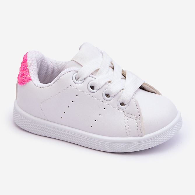 FR1 Scarpe Sportive da Bambino Bianco-Rosa Fluo Lucido bianca 1