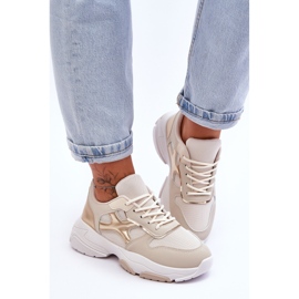 PS1 Sneakers Stringate Donna Beige-Oro Cortes 2