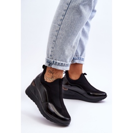 PE1 Scarpe Sportive Slip-On Con Zeppa Da Donna Nere Farro nero 1