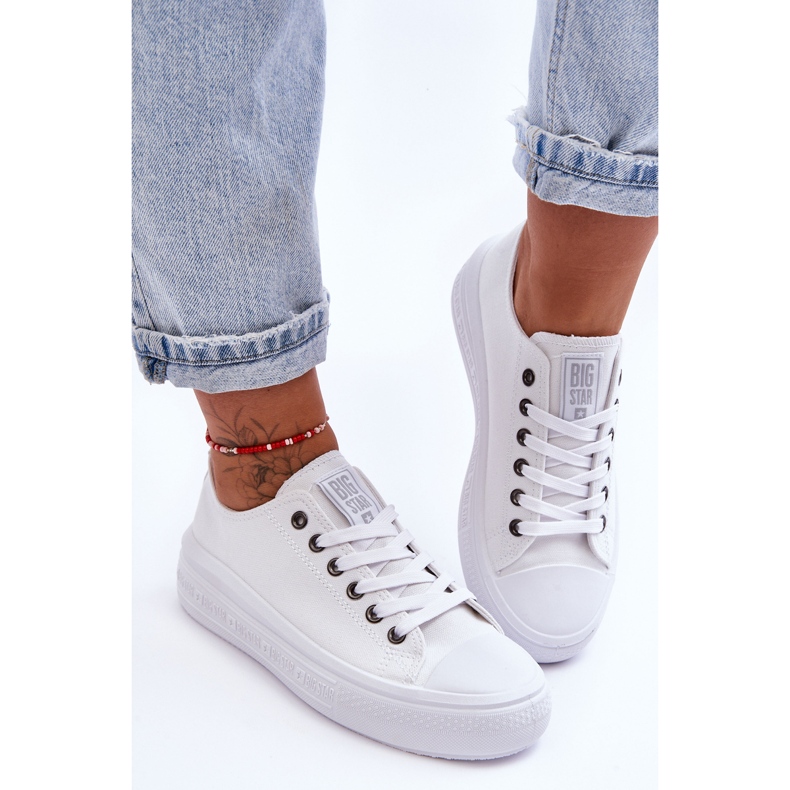 Scarpe da ginnastica con plateau da donna Big Star LL274A177 Bianche bianco 2