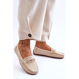 Mocassini Classici In Pelle Scamosciata Da Donna Beige Corinell 1