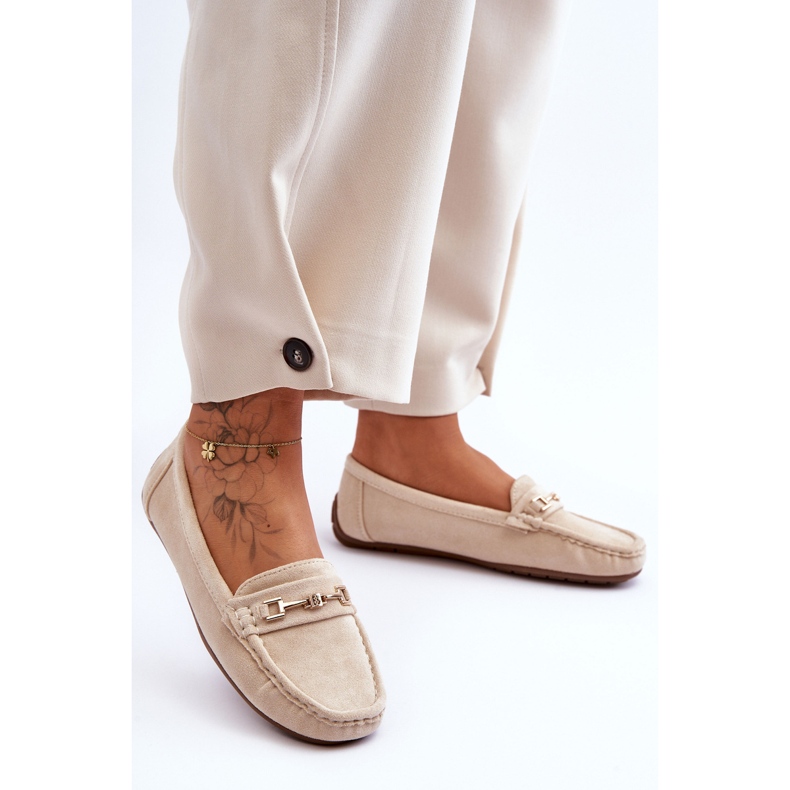 Mocassini Classici In Pelle Scamosciata Da Donna Beige Corinell 1