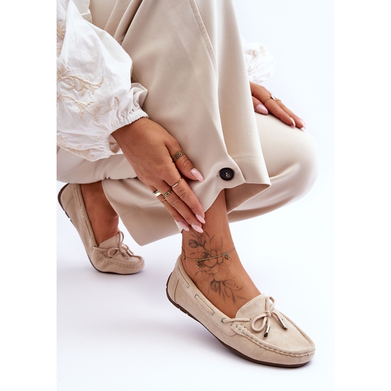 Mocassini Scamosciati Donna Beige Si Passione 1