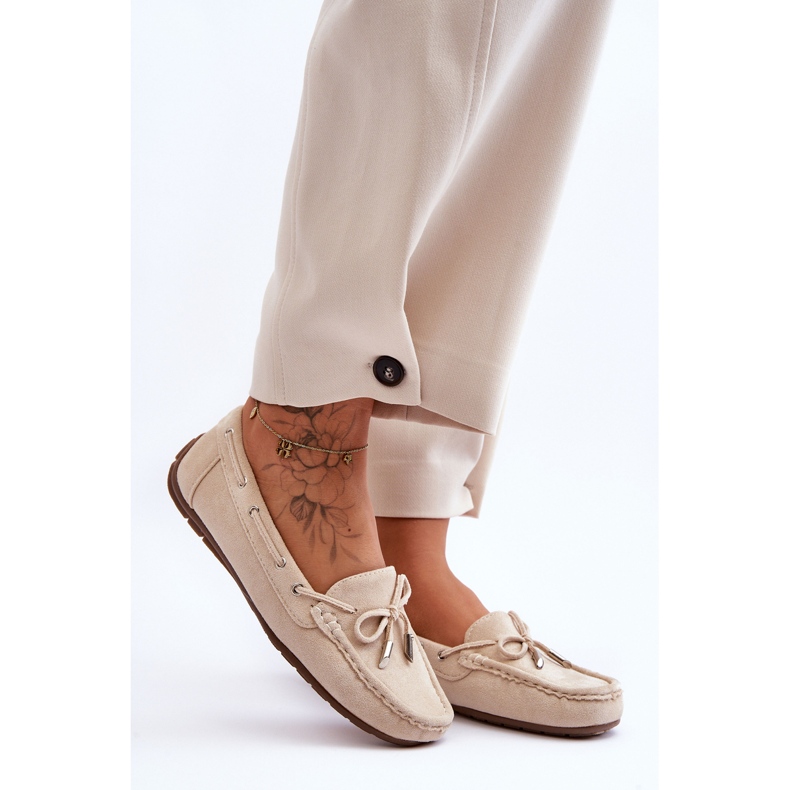 Mocassini Scamosciati Donna Beige Si Passione 2