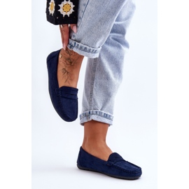 Mocassini in camoscio da donna Lenvie blu navy 1