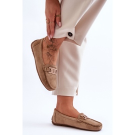 Mocassini alla moda da donna in pelle scamosciata marrone Rabell 2