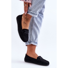 Mocassini in pelle scamosciata alla moda da donna neri Rabell nero 1