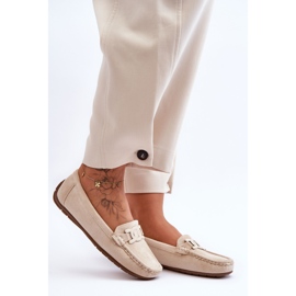 Mocassini in pelle scamosciata alla moda da donna Beige Rabell 1