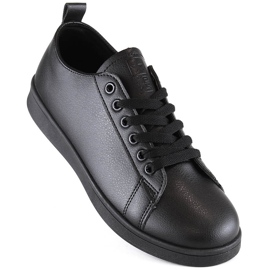 News Scarpe sportive sneakers realizzate in pelle ecologica nera Novità 23SP02-5786 nero 1