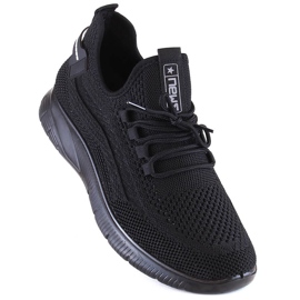 Scarpe sportive slip-on da uomo nere News 23MN02-5803 nero 1