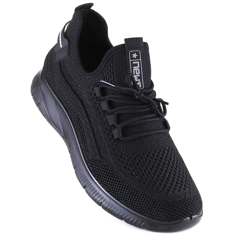 Scarpe sportive slip-on da uomo nere News 23MN02-5803 nero 1