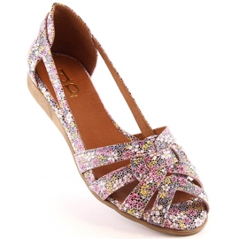 Sandali slip-on da donna in pelle multicolor Dolce Pietro FW195 multicolore 2