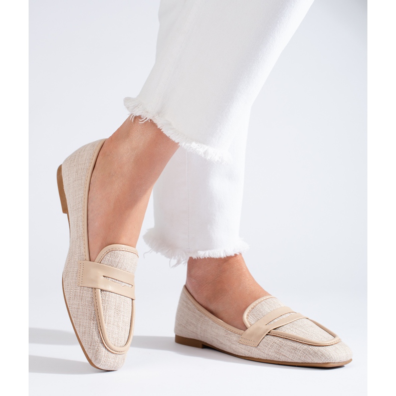 Eleganti mocassini rosa Shelovet da donna beige 1